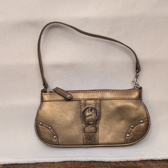 Handbags - Women's gold faux leather mini purse